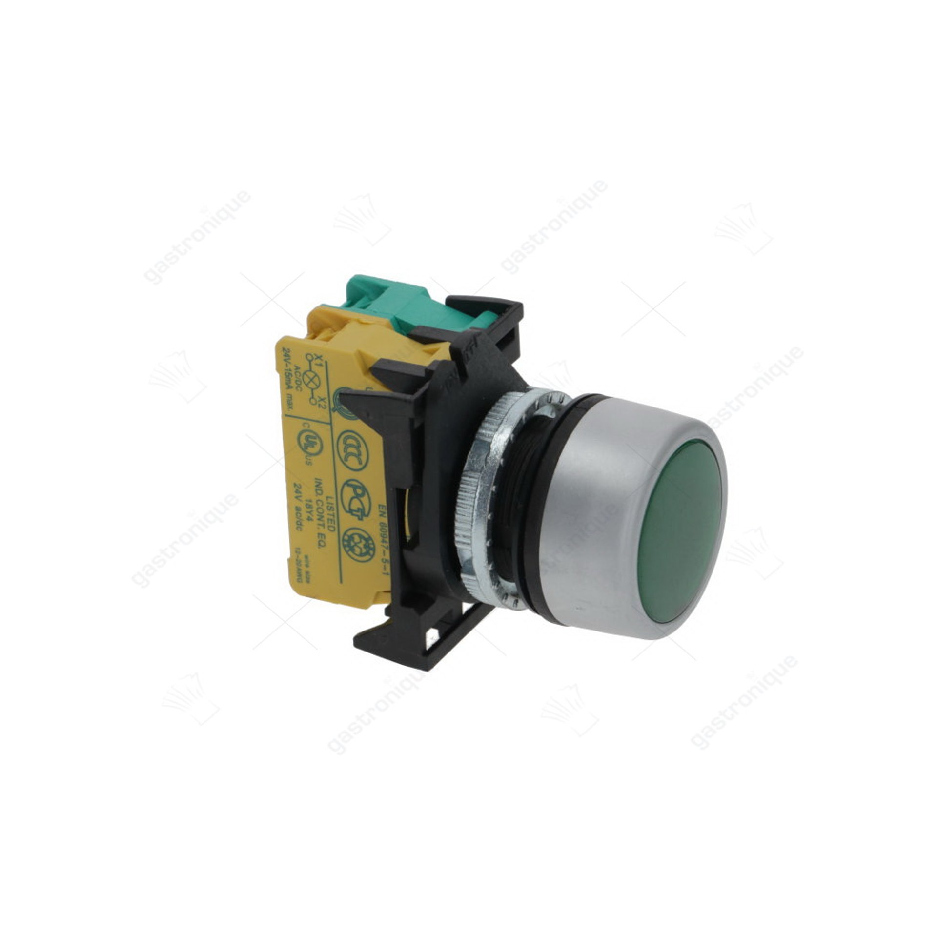 BOUTON-POUSSOIR VERT 16A 250V GIOVENZANA - image 1