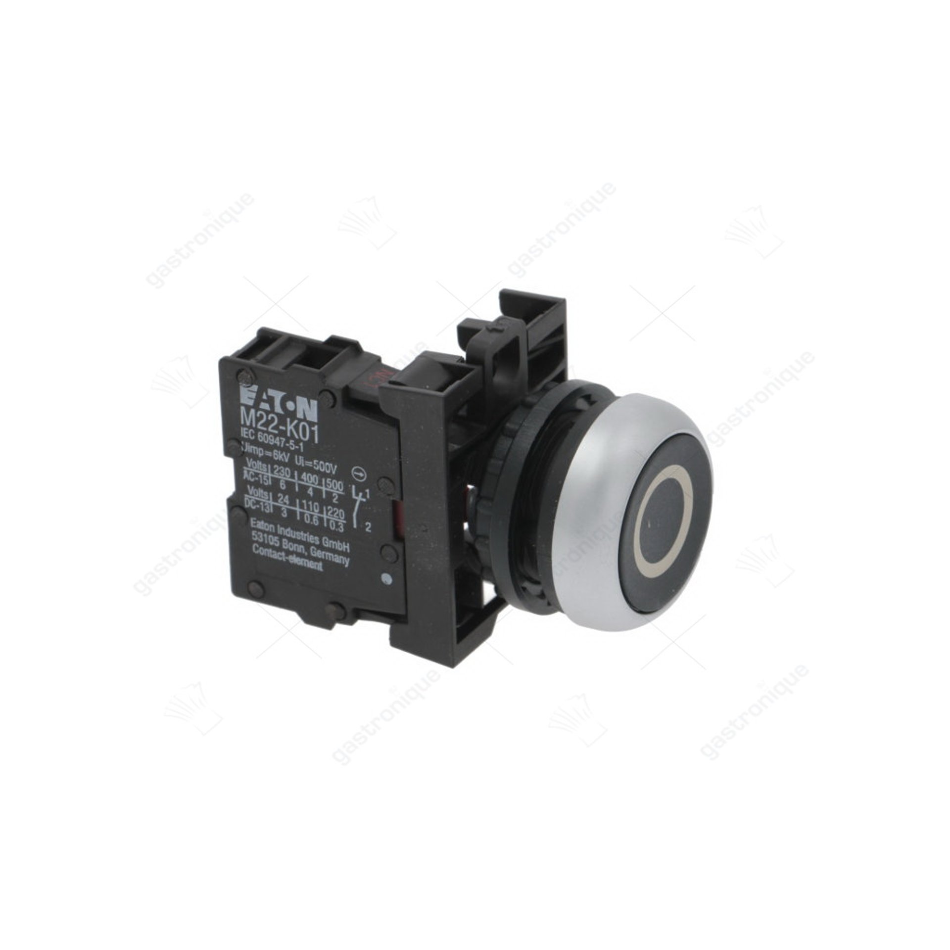 black stop button with "o" screen print - image 1
