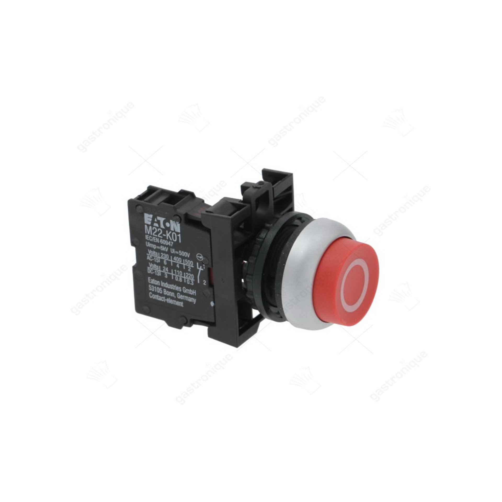 PROTRUD. PUSH-BUTTON MATT RED SYMBOL O - afbeelding 1