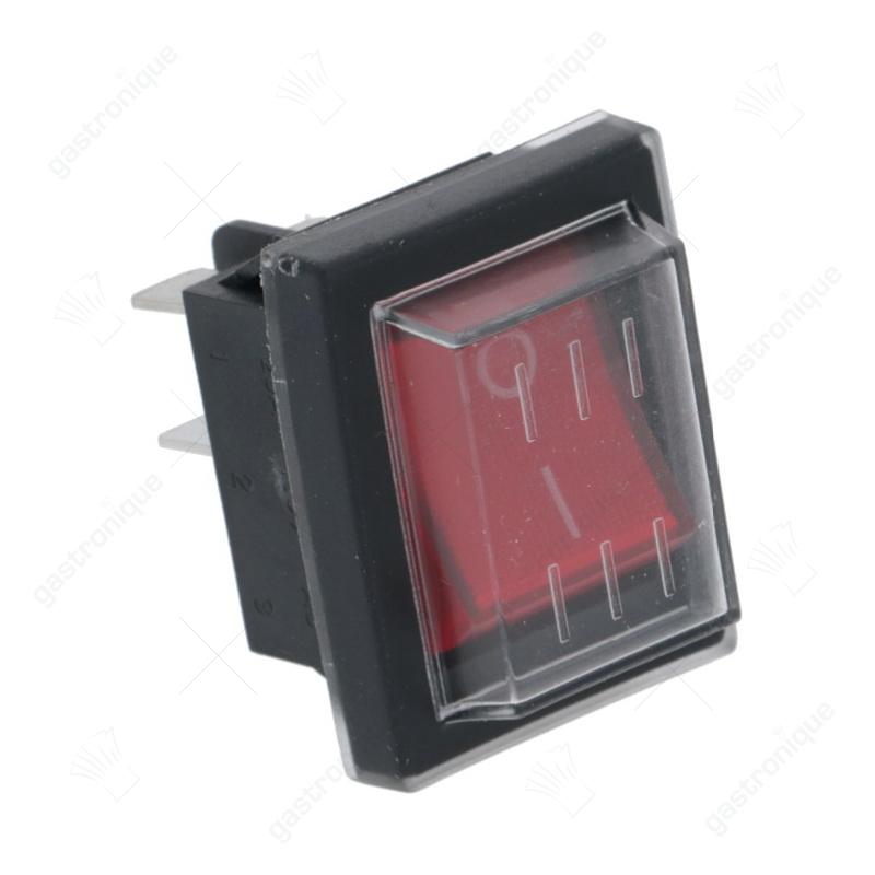 Schakelaar rood I-O met lamp inbouw 30x22 mm - Image 1