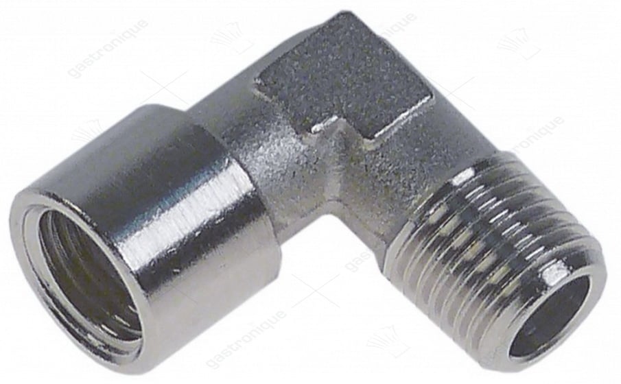 nichel plated  l-fitting ø 1/4"m-1/4"f - Image 1