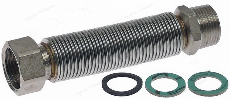 afvoerpijp flexibel L 135mm ID ø 18mm OD ø 27,5mm aansluiting 3/4" OD - 3/4" ID RVS - Image 1