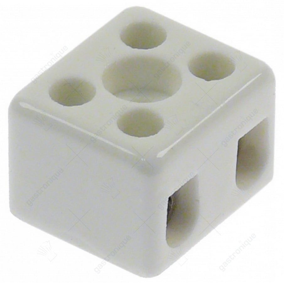 porzellan krone stein 2-polig 2,5mm² max. 10A max. spannung 250V t.max. 200°C L 21mm B 18mm - Bild 2