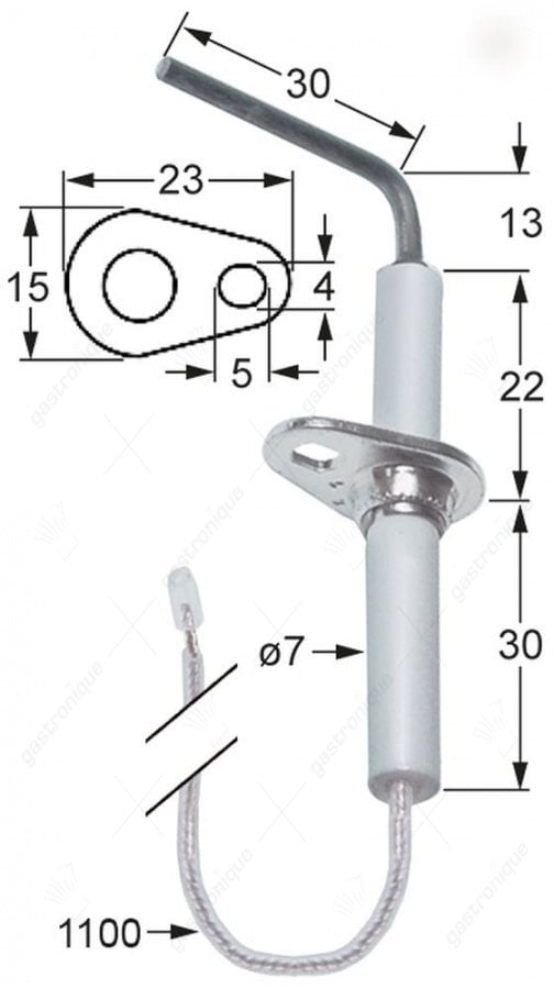 Zündkerze Flansch L 23mm Flansch B 15mm D1 ø 7mm L1 13mm L2 30mm LL1 22mm LL2 30mm Kabellänge 1100mm - Bild 1