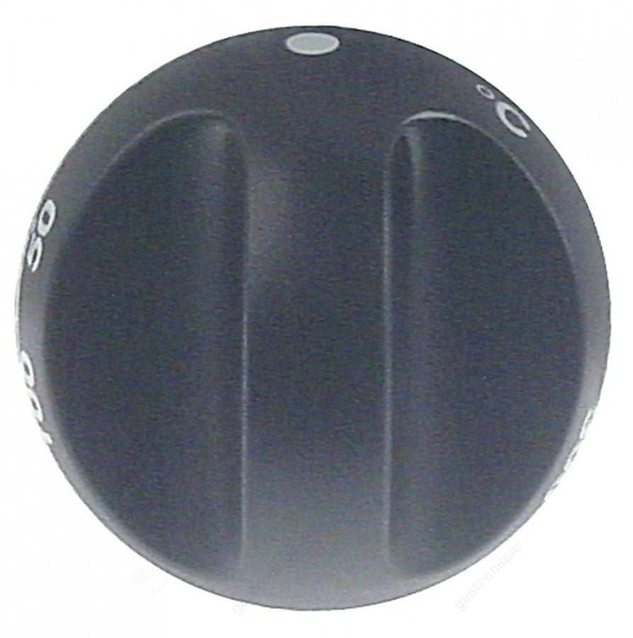 knop thermostaat t.max. 300°C 50-300°C ø 55mm as ø 6x4,6mm afvlakking boven zwart - Image 1