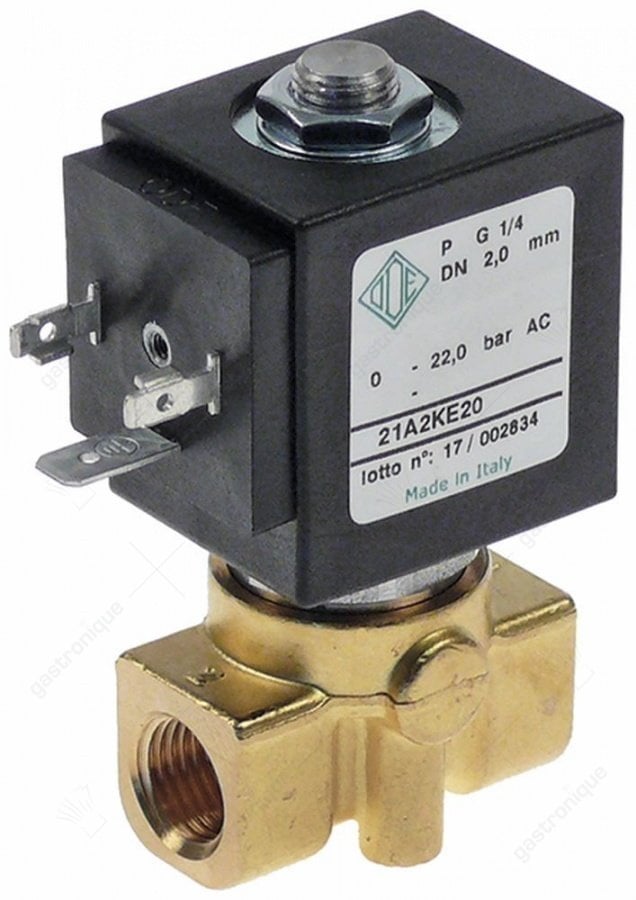 Magnetventil Kupfer 2-Wege 230VAC Eingang 1/4" Ausgang 1/4" Anschluss 1/4" L 44mm ODE-4171-F44 - Bild 2
