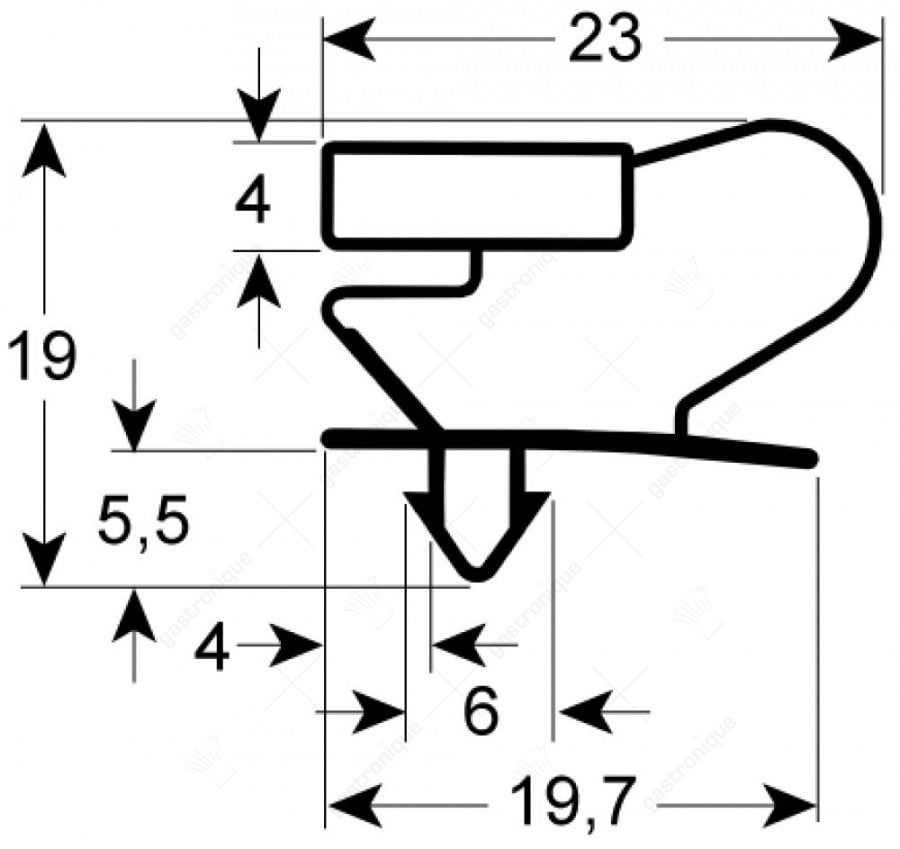 DEURRUBBER - 1025 LENGTE 2000 mm - Image 1