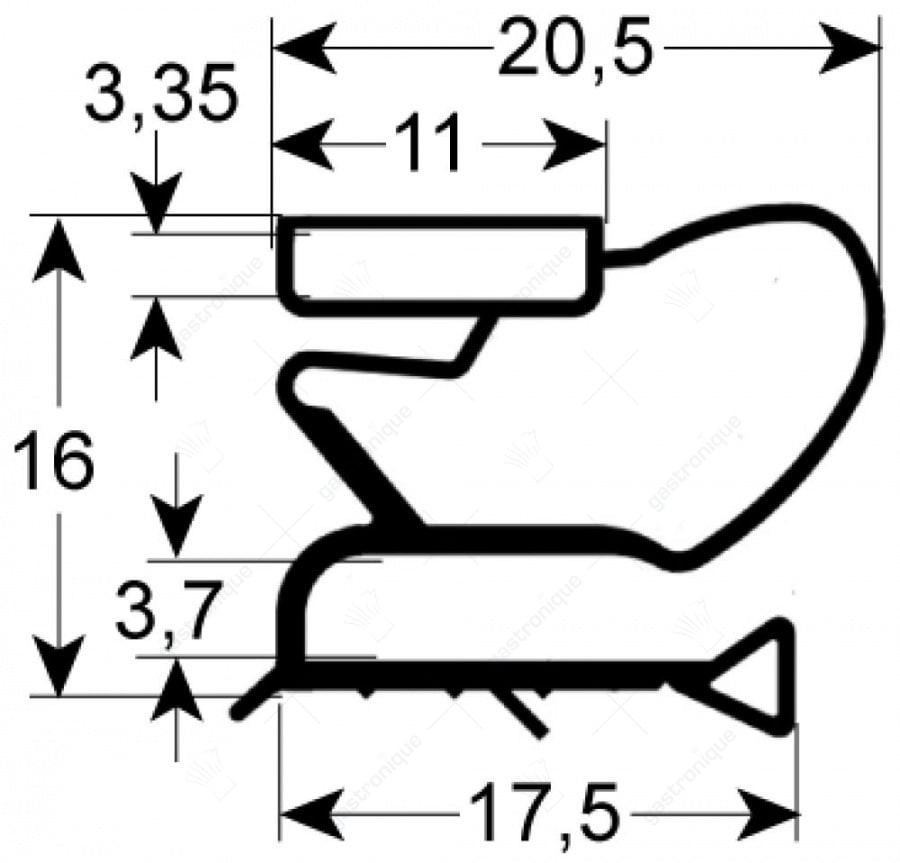 DEURRUBBER 2007 - LENGTE 2000 mm - Image 1