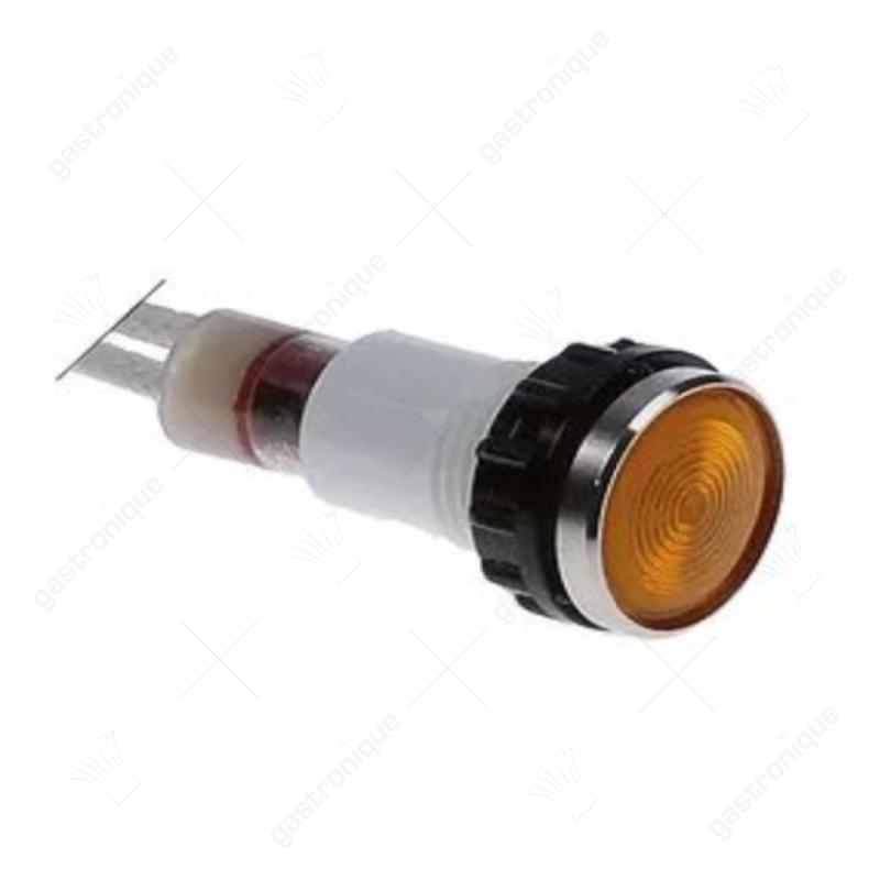 lamp ø 12mm 250V orange connection male faston 6.3mm cable length 260mm - afbeelding 1