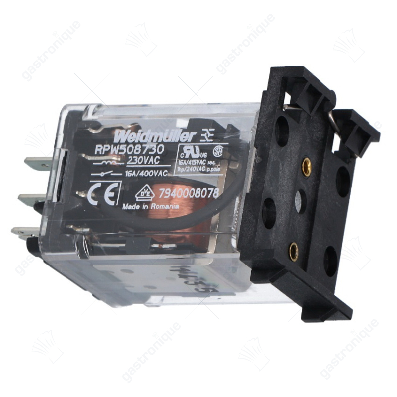 relais de puissance FINDER 230VAC 16A 2NO connexion prise plate 6,3mm fixation par chevauchement - image 2