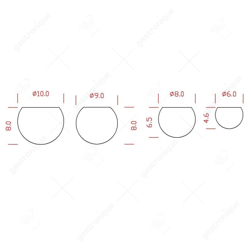 Knop Ø 75 mm Ø 8x6,5 mm - afbeelding 4
