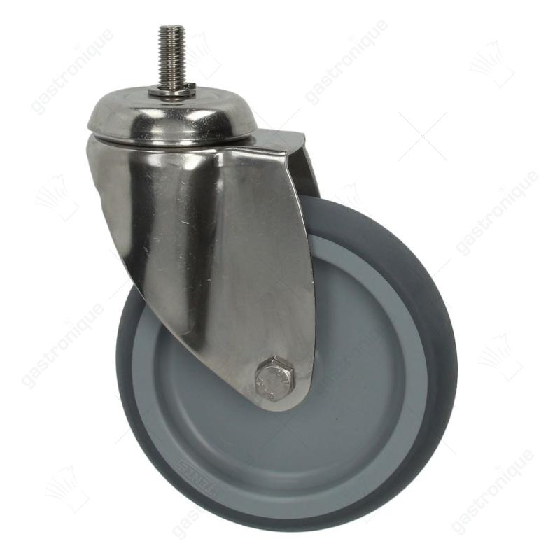 Drehrollen ø 125mm Stiftgehäuse verchromter Stahl Tragfähigkeit 90kg Wellenhöhe 45mm - Bild 1
