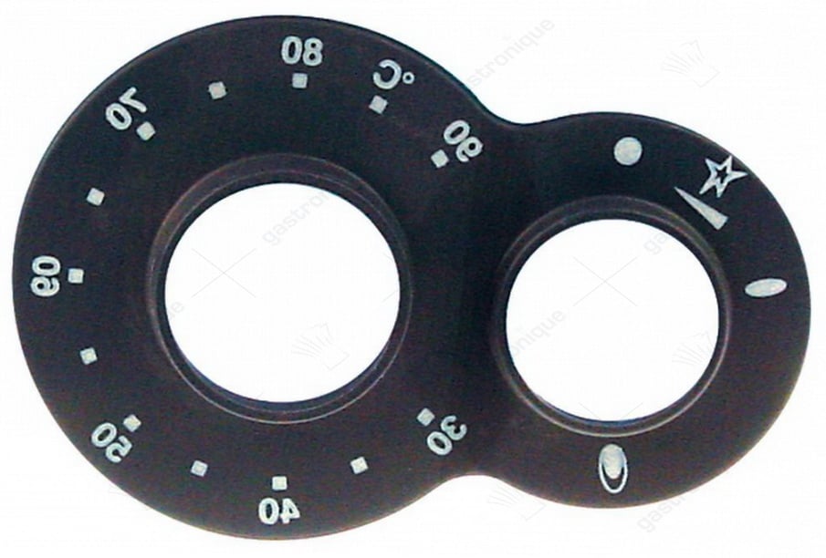 schwarze Symbolplatte für Knopf 30-90°c - Bild 1