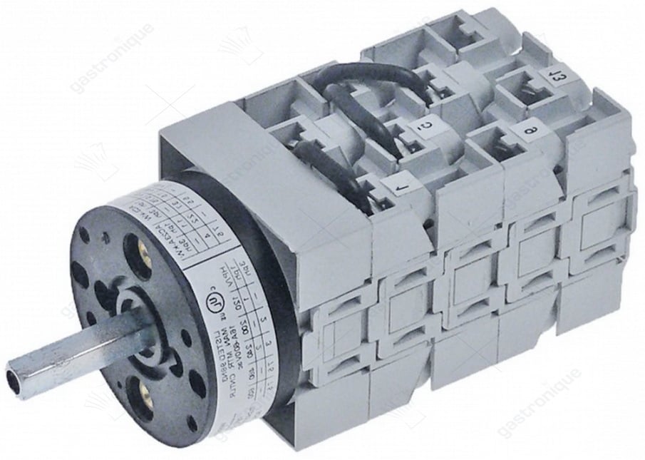 Drehschalter 4 drückend-0-1-drückend Kontaktset 8 Typ CS0077762 600V 16A Achse ø 5x5mm - Bild 3