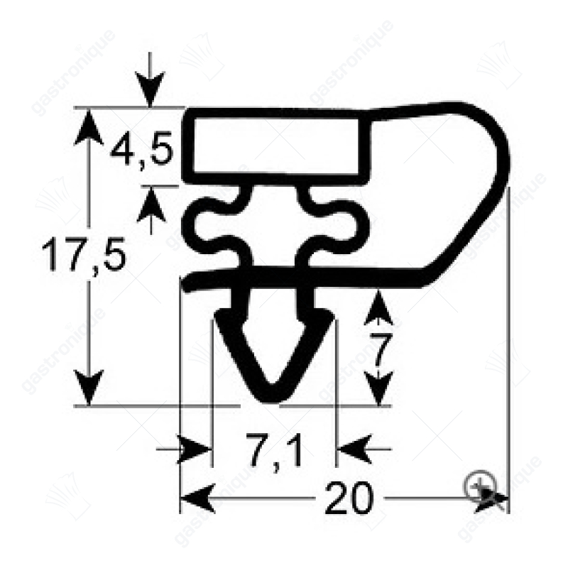 Profil de joint de porte de réfrigérateur 9153 B 310 mm L 480 mm taille de pas - image 1