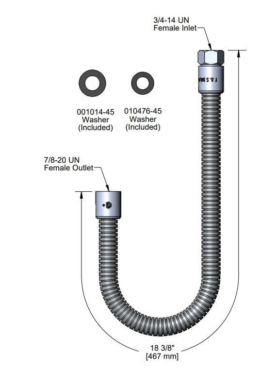 Flexible Edelstahl-Schlauch 46,7 cm - Bild 2