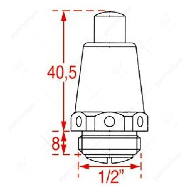 Entlüftungs- und Entlüftungsdraht 1/2" OD SB 24 verchromtes Messing L 30mm - Bild 2