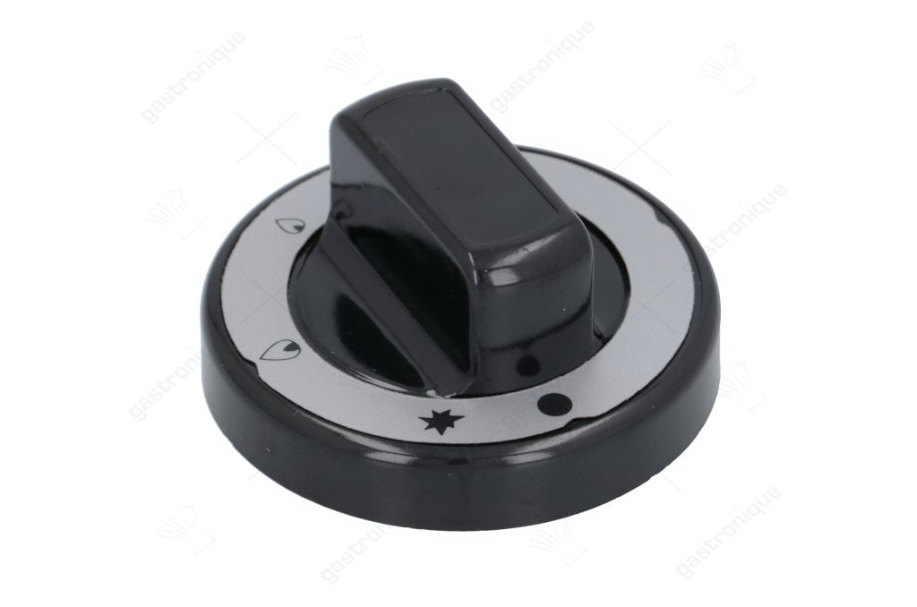 Knopf-Gasventil mit Zündflamme ø 72mm Achse ø 10x8mm Fase unten schwarz - Bild 1