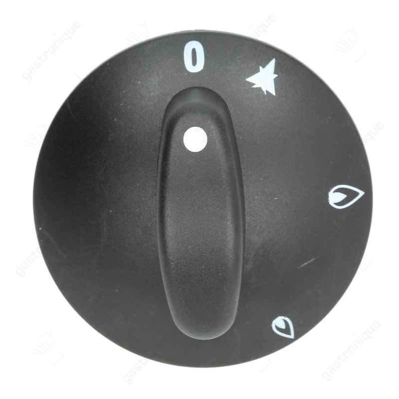 Knopf Gasventil mit Zündflamme ø 65mm Achse ø 8x6,5mm Fase oben schwarz - Bild 2