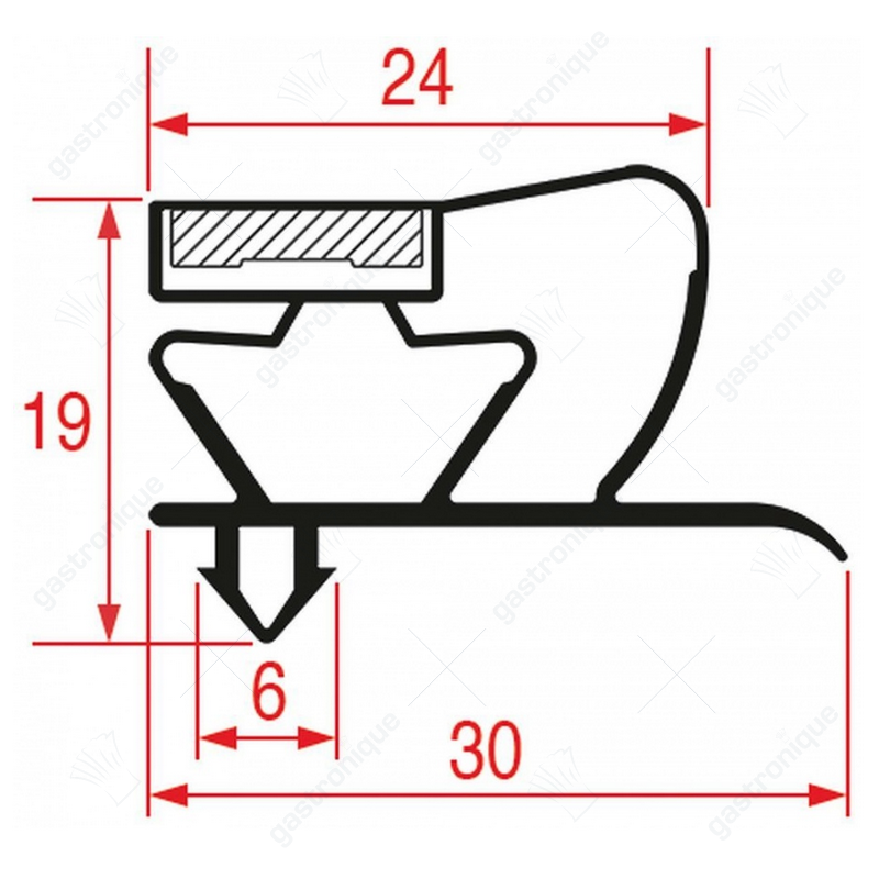 DEURRUBBER - 1029 LENGTE 2500 mm - Image 1