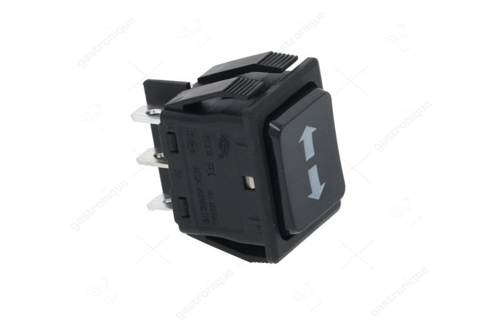 Druckschalter Einbaumaß 30x22mm schwarz 2CO 230V Anschluss Flachstecker 6,3mm Einbaumaß 30x22mm - Bild 1