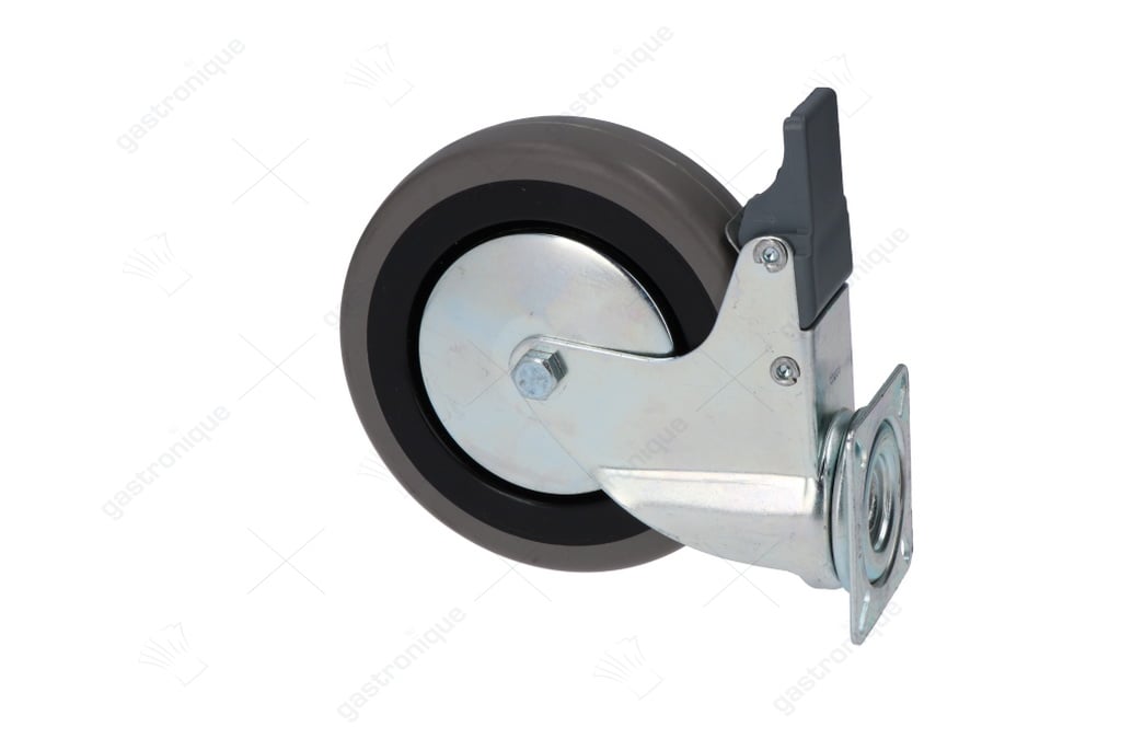 castor swivel plate with brake - afbeelding 1