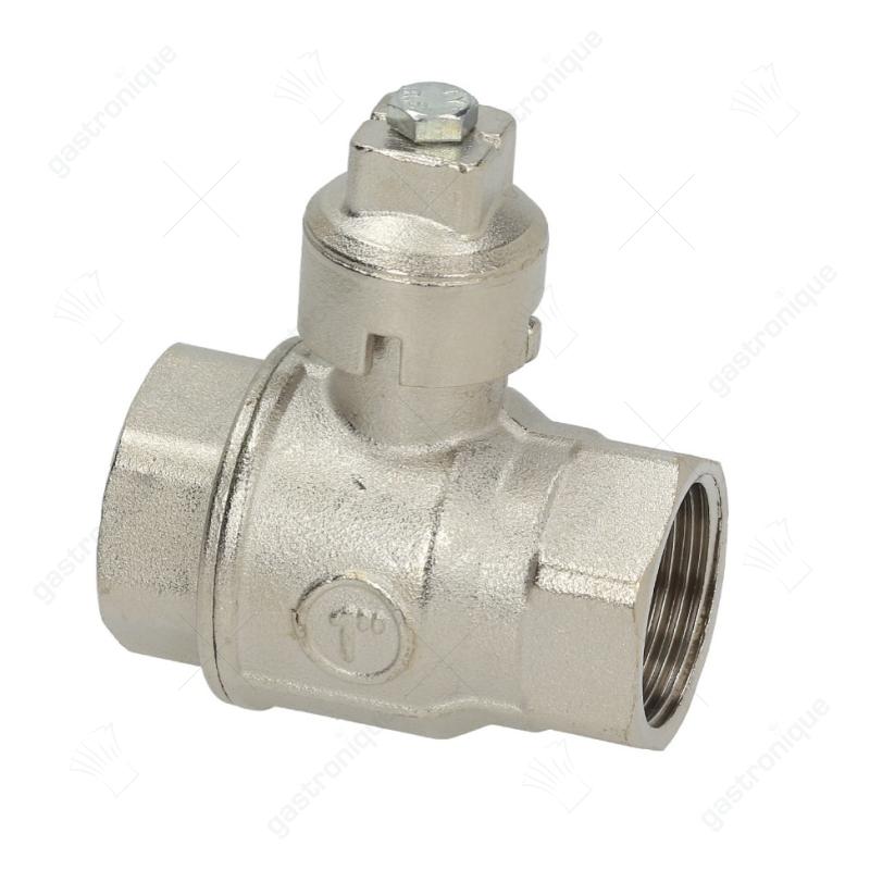 kogelkraan aansluiting 1" ID - 1" ID totale lengte 71mm zonder greep as ø 12x12mm - Image 1