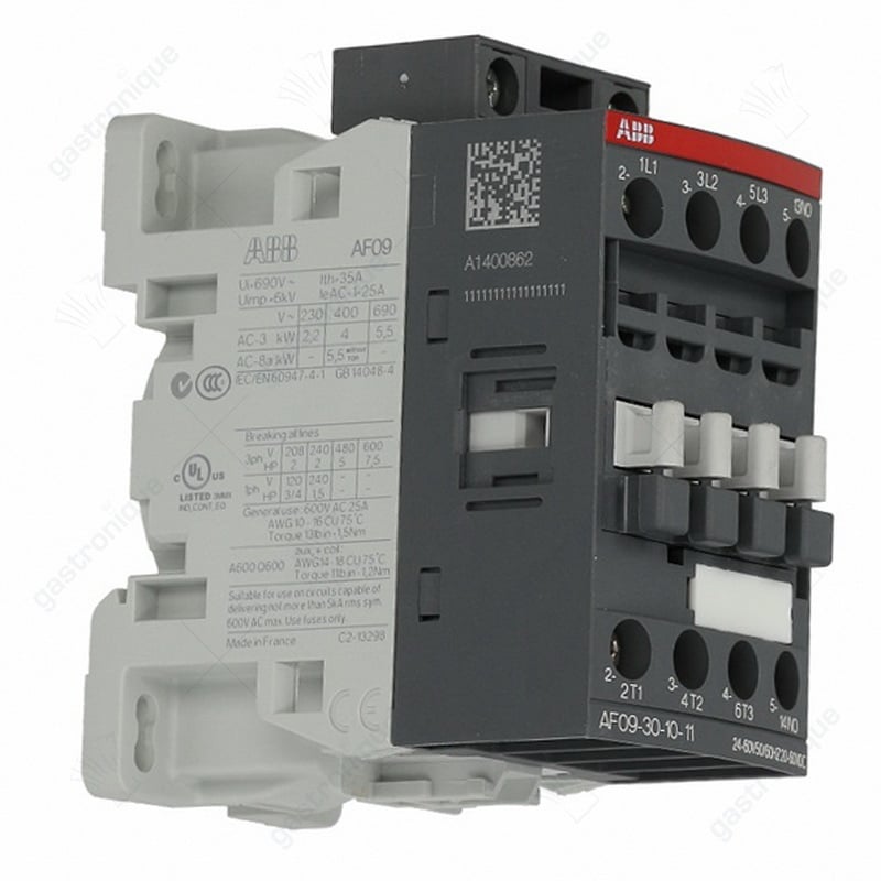 Kontaktor AF09-30-10-11 Relais AC1 25A 24VAC (AC3/400V) 9A/4kW Hauptkontakt 3NO Hilfskontakt 1NO - Bild 2