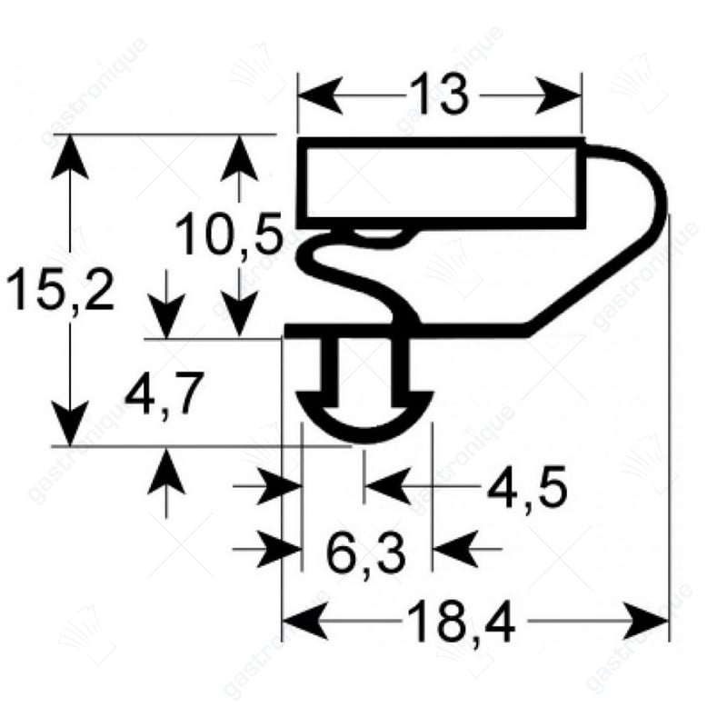 koeldeurrubber profiel 9703 B 652mm L 731mm steekmaat - Image 1