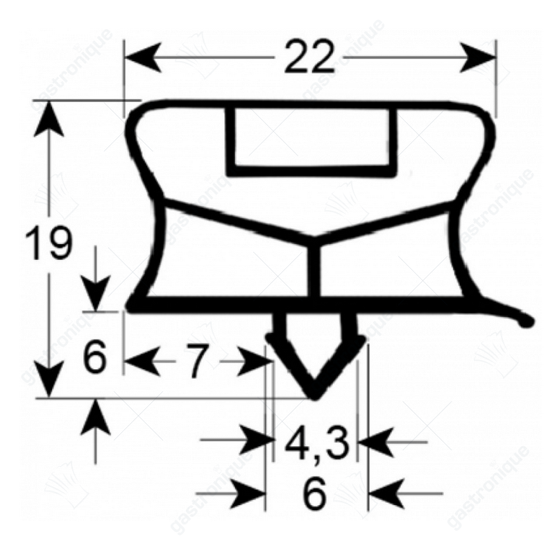 deurrubber 714x358 mm - afbeelding 1
