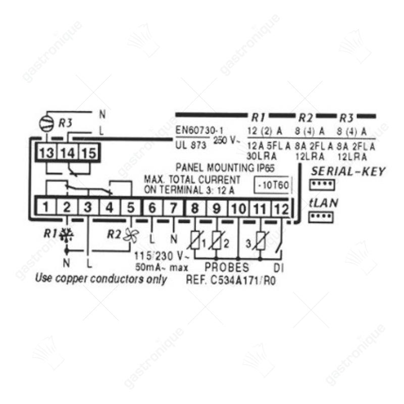 elektronischer Regler CAREL IRELF0HN245 Einbaumaß 71x29mm Einbautiefe 70,5mm 115/230V - Bild 3