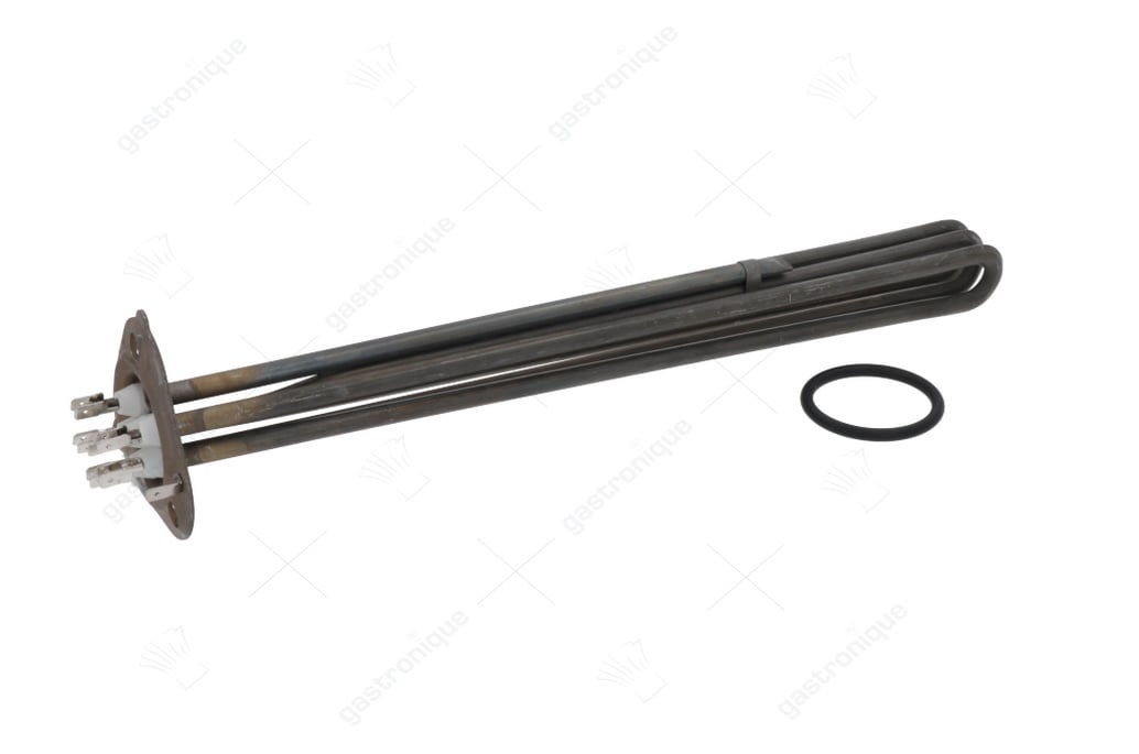 Heizelement 8000W 230V L 384mm 3-Loch-Flanschanschluss Flachstecker 6,3mm Rohr ø 8,5mm VC 3 - Bild 1