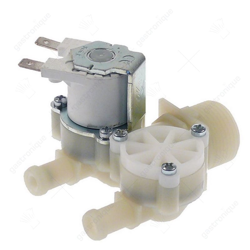 magneetventiel dubbel recht 24VAC ingang 3/4" uitgang 10mm DN10 t.max. 90°C kunststof - Image 1