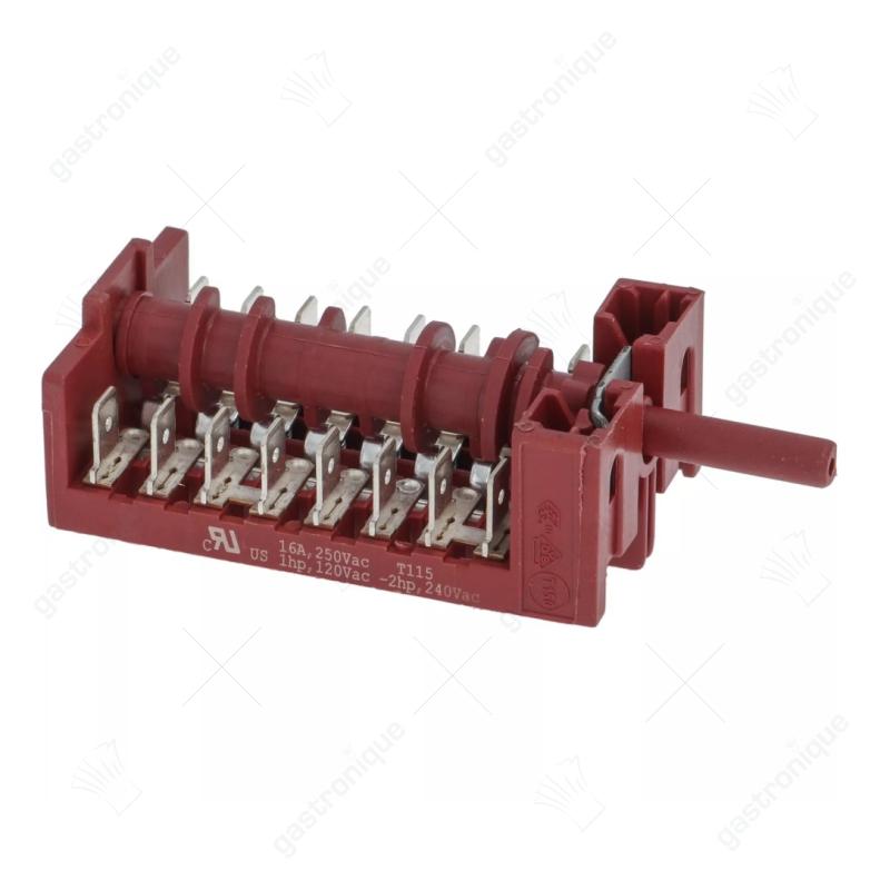 nokkenschakelaar 4 schakelstanden 8NO schakelvolgorde 1-0-2-3 16A as ø 6x4,6mm as L 23mm - afbeelding 1