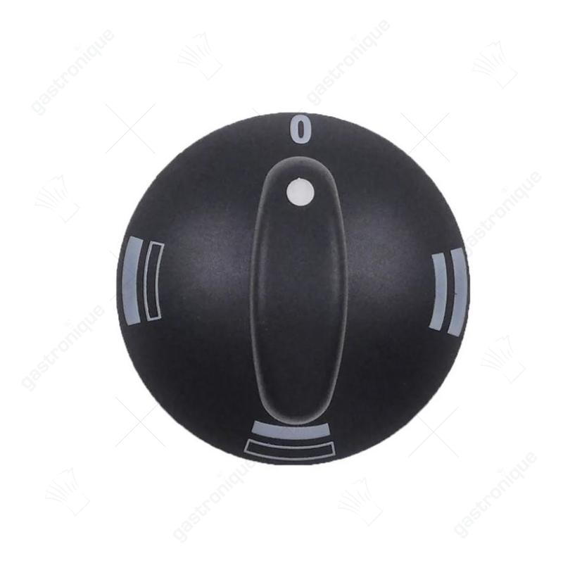Knopf Ober-Unterwärme ø 65mm Achse ø 6x4,6mm Fase oben schwarz - Bild 1