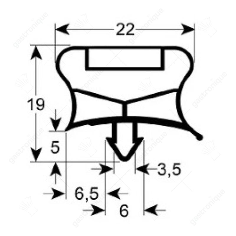 Kühlschranktürdichtungsprofil 9794 B 570mm L 1500mm Steigungsmaß - Bild 1