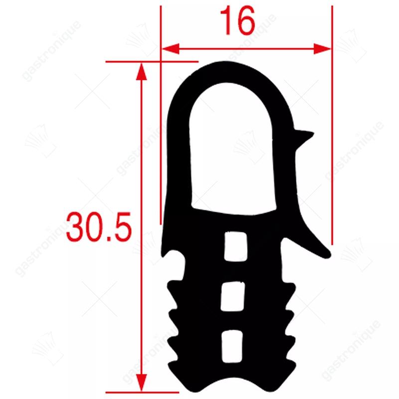 Deurrubber profiel 2064 L 600mm B 472mm buiten steekmaat - afbeelding 2