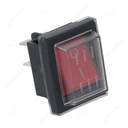 Schakelaar rood I-O met lamp inbouw 30x22 mm