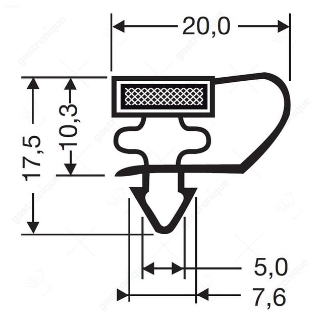 deurrubber 764 x 511 mm zwart - Thumbnail 1