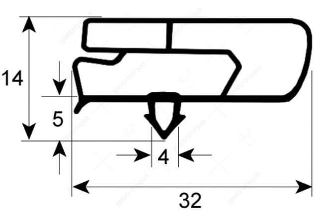 deurrubber 590 x 395 mm - Thumbnail 1