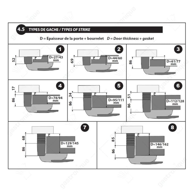 tegenstuk deursluiting hp dikte 78/94 mm - Thumbnail 2
