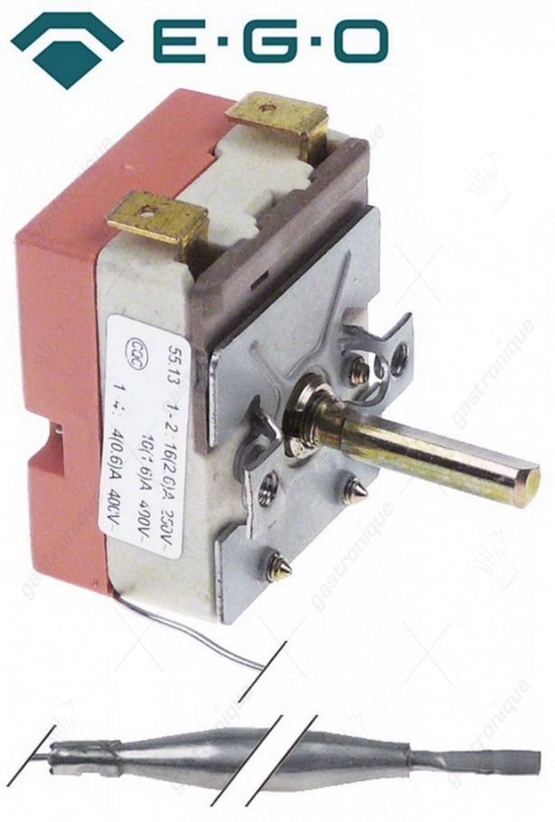 Thermostaat t.max. 200°C 1-polig 1NO 16A voeler ø 6mm voeler L 78mm capillaire 870mm - Thumbnail 1