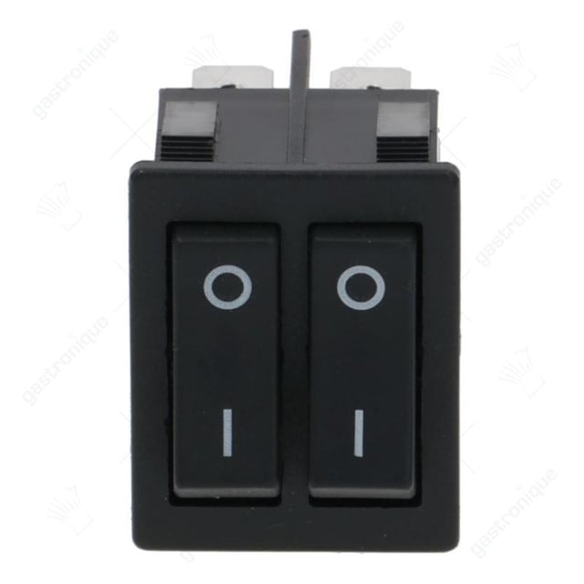 1-POLIGE SCHAKELAAR DUBBEL ZWART - Thumbnail 1