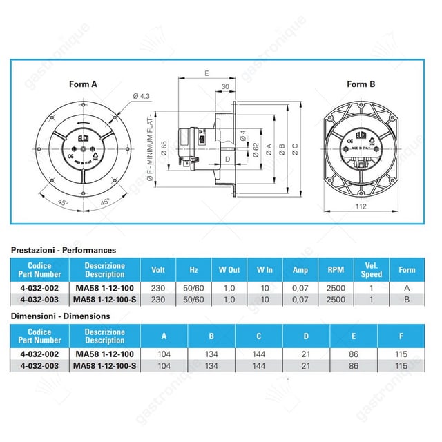 ventilator 230V 50/60Hz 10W 2500U/min Elco 4-032-002 MA58 1-12100 - Thumbnail 2