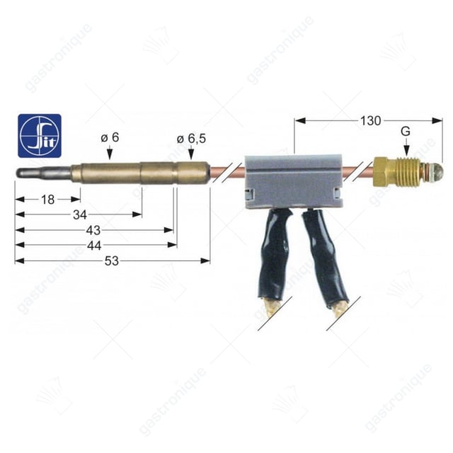 thermokoppel + onderbreker m9x1 1000 mm - Thumbnail 1