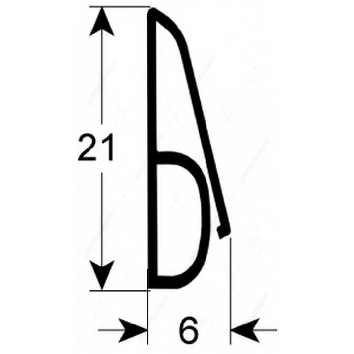 deurrubber L 600mm B 21mm 