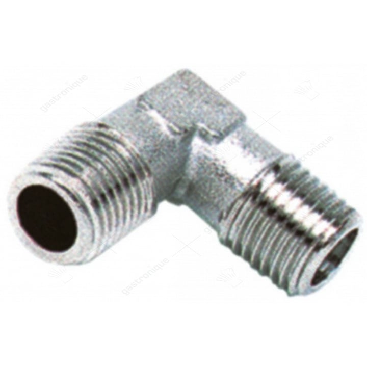 hoekstuk draad 1/8" OD - 1/8" OD messing vernikkeld