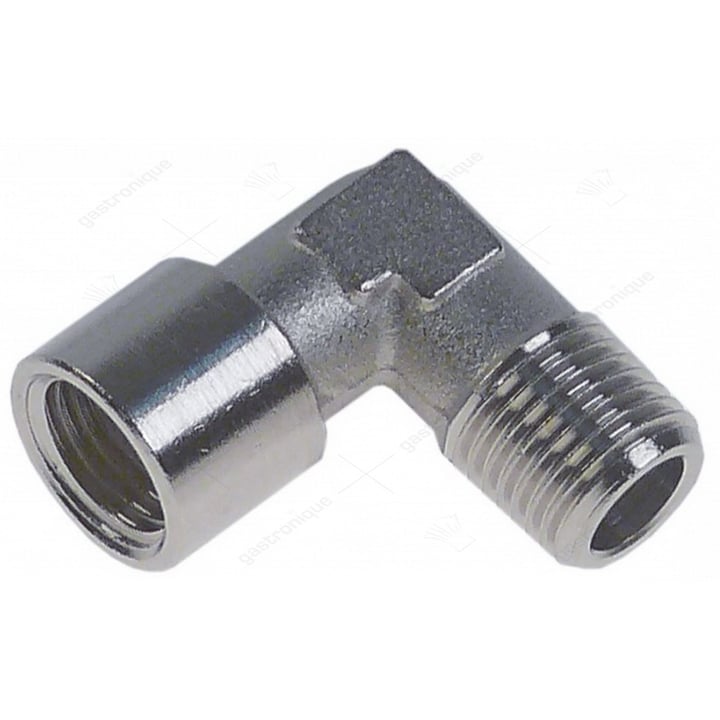 nichel plated  l-fitting ø 1/4"m-1/4"f