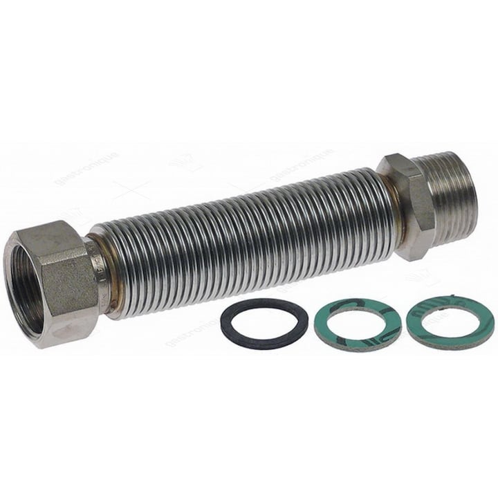afvoerpijp flexibel L 135mm ID ø 18mm OD ø 27,5mm aansluiting 3/4" OD - 3/4" ID RVS