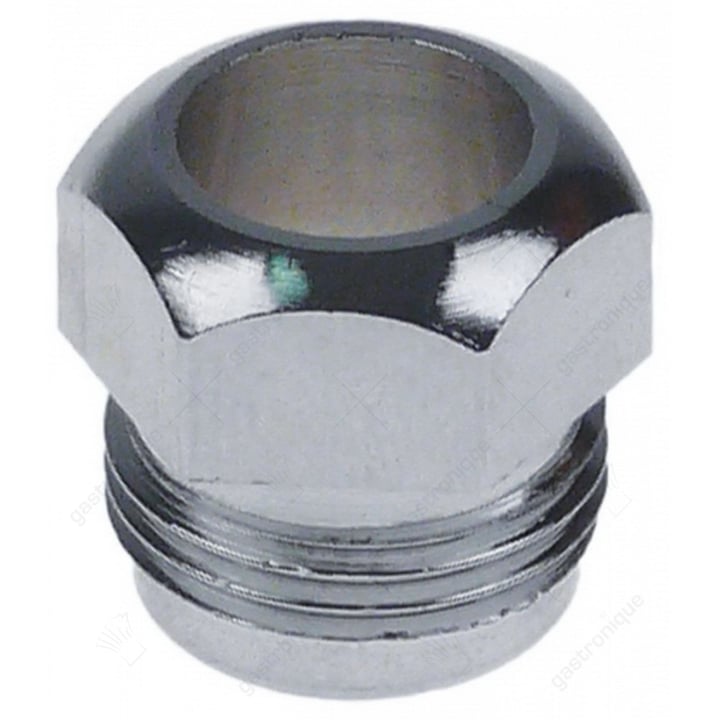 knelschroef draad 3/8" gat ø 13mm H 13mm SB 17 messing verchroomd